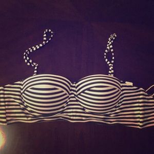 NWT striped convertible swim top.
